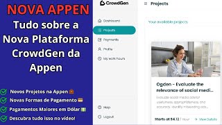 Appen 2024 Tudo sobre a Nova Plataforma CrowdGen e Oportunidades de Trabalho [upl. by Chuah899]