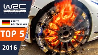 WRC Rallye Deutschland 2016  Top 5 Highlights with CRASHES BIG DRIFT and FIRE [upl. by Keung]