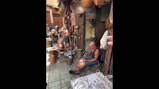 Coppersmith in Fes medina [upl. by Pincince]