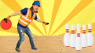 Bowling for Kids  Handyman Hal Explore Bowling Alley  Fun Videos for Kids [upl. by Enileve478]