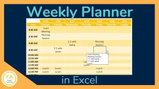 How to Make a Weekly Schedule in Excel  Tutorial [upl. by Nehemiah924]