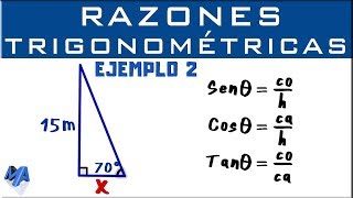 Razones Trigonométricas  Hallar un lado  Ejemplo 2 [upl. by Eerpud]