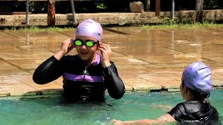 Iraqi girls take up swimming in ISfree Mosul [upl. by Dleifxam807]