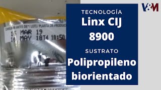 Trazabilidad en empaques de polipropileno biorientado BOPP con codificadoras CIJ Linx 8900 [upl. by Nerta]