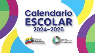 CALENDARIO ESCOLAR 20242025  Septiembre 2024Ministerio del Poder Popular para la Educación MPPE [upl. by Schonfeld]