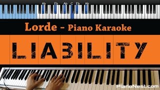 Lorde  Liability  LOWER Key Piano Karaoke  Sing Along [upl. by Down734]