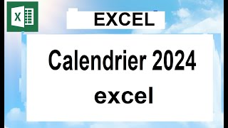 Calendrier 2024 sur excel [upl. by Goulette975]