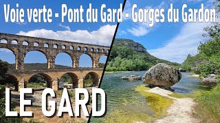 Le GARD  vélo jusquau PONT DU GARD rando dans les gorges du GARDON petits villages [upl. by Ydderf]