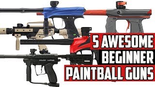 5 Awesome Beginner Paintball Guns  4K [upl. by Ellerihs]