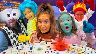 iNSiDE OUT 2 FAMiLY in real life Adley Niko amp Navey trick or treat costumes a Mouse inside House [upl. by Stormi]