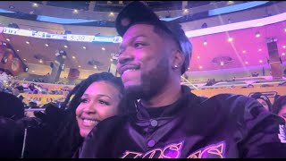 PJ AND TRAI AT THE LAKER GAME GOTHEATED [upl. by Yarb275]