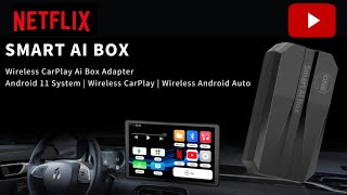 Wireless carplay  add the bonus of Youtube  Netfix in your car OneCarStereo Smart AI Box [upl. by Noreh682]