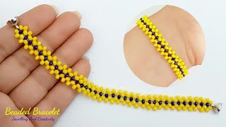 Very Easy Beaded Brcaelet  How To Make Beaded Bracelet  Bedaed Jewelry [upl. by Cherish]