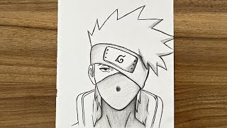 how to draw Kakashi Hatake  How to draw anime step by step  Easy drawing ideas for beginners [upl. by Eiro]