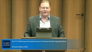 AfD Essen Ratsherr Andreas Meitzke zum Thema quotBussiquot Rat der Stadt Essen vom 27092023 [upl. by Reseta]