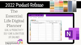 The BEST OneNote Digital Planner for Goals  Essential Life Planner Walkthrough 2022 Product Release [upl. by Berte]