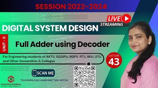 DSD43Full Adder using Decoder  Encoder  DecimaltoBCD Encoder  octal to binary encoder [upl. by Nylissej]