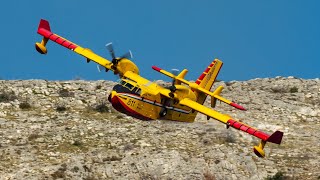 EPIC Canadair CL415 Water Bomber Closeup Action  Croatian Air Force [upl. by Derman]