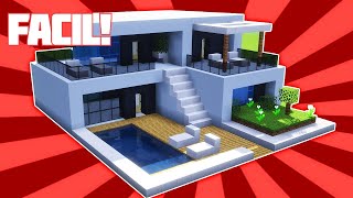 ✔ Como hacer una CASA MODERNA en Minecraft para Survival [upl. by Atalie]