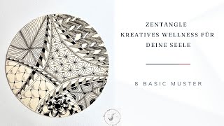 ZENDALA ZENTANGLE 8 einfache Muster [upl. by Medwin]