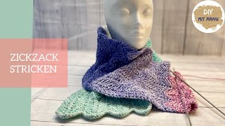 Zickzack Muster Stricken 🥰 leicht Stricken lernen 🧶 learn to knit easily [upl. by Emerson]