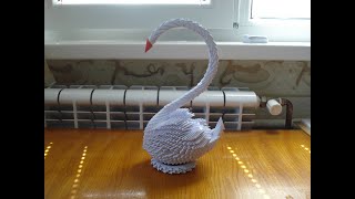 How to make a 3D origami Swan 2 [upl. by Ajet]