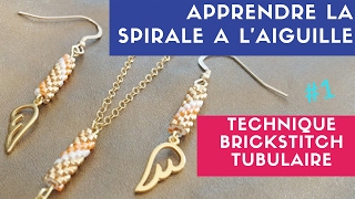 DIY ┋ PARURE BIJOUX PERLES  MIYUKI  SPIRALE à LAIGUILLE  Technique BRICKSTITCH TUBULAIRE [upl. by Neerac309]