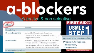 αblockers selective amp nonselective Phenoxybenzamine and phentolamine in HindiUrdu by first aid [upl. by Wadesworth660]