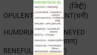 SYNONYMS FOR SSC CGL SHORTS YTSHORTS youtubeshorts english vocabssccgl trending [upl. by Rahel]