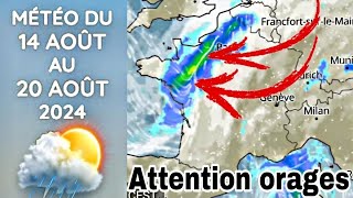 Météo du jeudi 15 au 17 août 2024  France météo [upl. by Gnav]