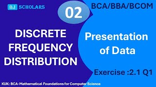 Discrete Frequency Distribution  Form frequency distribution  BCA MFCS kuk BBA Maths  Bcom maths [upl. by Akiner]