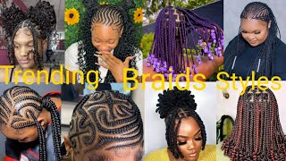 60  New Trending Braids Hairstyles For Black Women 2024  Latest Short Braids Hairstyles [upl. by Anirbes]