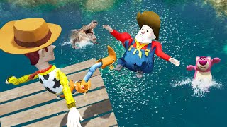 GTA 5 Water Ragdolls WOODY vs Stinky Pete Pricklepants Zurg Jumps Fails ep50  Euphoria Physics [upl. by Sirromad]