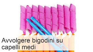 Avvolgere bigodini su capelli medi tipi per riccioli grandi e piccoli [upl. by Ahsienar]