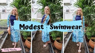 Modest Swimwear Haul  Undercover Waterwear [upl. by Nosauq]