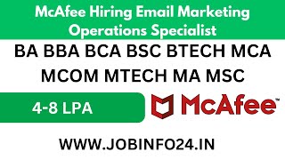 McAfee Hiring Email Marketing Operations Specialist [upl. by Owiat314]