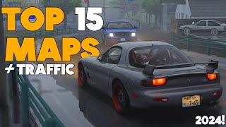 TOP 15 OPEN WORLD Maps with TRAFFIC for ASSETTO CORSA in 2024 [upl. by Llorrac]