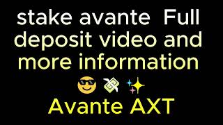 How to deposit stake avante amp more information  Complete video 2024 coinmarketcap binance2024 [upl. by Inig730]