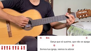 QUEIMA DE NOVO Espírito Santo  como tocar no violão letra e cifra [upl. by Nonnahs360]