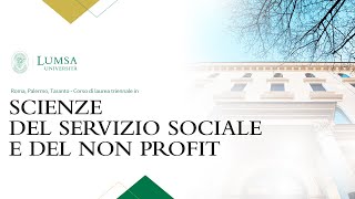 Scienze del servizio sociale e del non profit  Laurea Triennale L39 [upl. by Neliac]