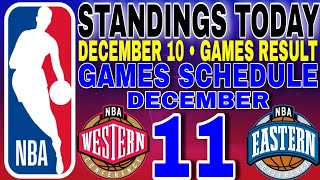 nba standings today December 10 2024  games results  games schedule December 11 2024 [upl. by Warren]