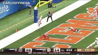 Jeremy Ruckert touchdown before halftime Ohio State vs Clemson [upl. by Imugem]