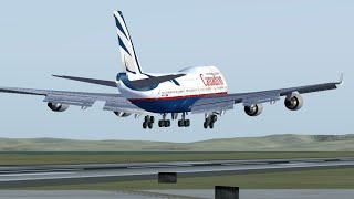 FSX  B747475  startup  takeoff  fd amp xviews [upl. by Kalb856]