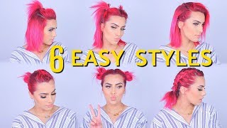 6 EASY HEATLESS HAIRSTYLES FOR SHORT HAIR [upl. by Elag]