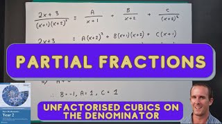 4 Partial Fractions With An Unfactorised Cubic On The Denominator [upl. by Atiugram]