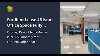 For Rent Lease 461sqm Office Space Fully Furnished Ortigas Center [upl. by Meggi]