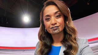 Maori Woman With Face Tattoo Is 1st to Anchor Primetime News [upl. by Anitnatsnoc531]