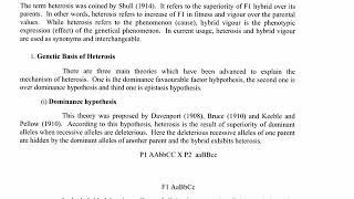 Heterosis its theories and Inbreeding Depression  By DrKanak On Students demand during Lockdown [upl. by Amari]