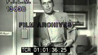 Humphrey Bogart and Lauren Bacall stock footage  archival footage [upl. by Dunson166]