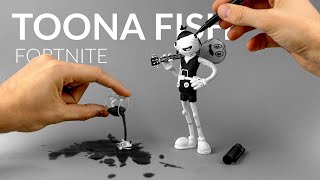 Creating TOONA FISH INKY amp STRINGLES with clay in black and white – Fortnite Season 8 [upl. by Salas]